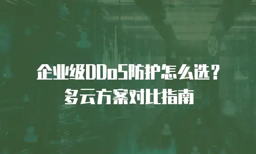 企业级DDoS防护怎么选？多云方案对比指南