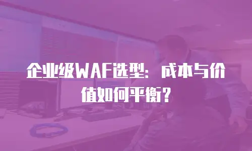 企业级WAF选型：成本与价值如何平衡？