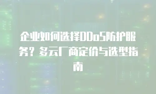 企业如何选择DDoS防护服务？多云厂商定价与选型指南
