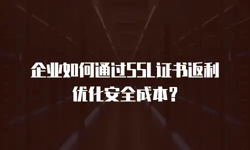 企业如何通过SSL证书返利优化安全成本？