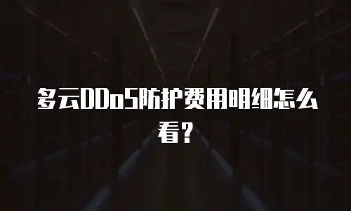 多云DDoS防护费用明细怎么看？