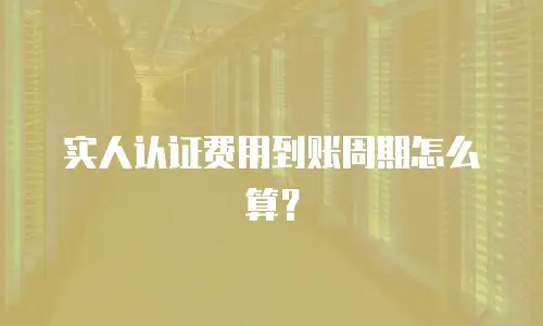 实人认证费用到账周期怎么算？