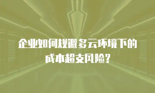 企业如何规避多云环境下的成本超支风险？