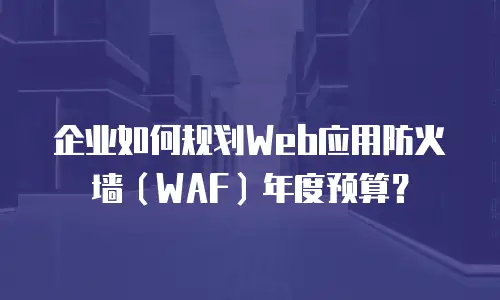 企业如何规划Web应用防火墙（WAF）年度预算？