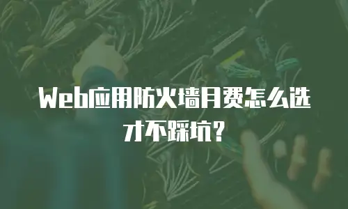 Web应用防火墙月费怎么选才不踩坑？