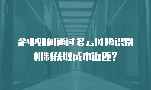 企业如何通过多云风险识别机制获取成本返还？
