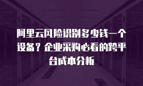 阿里云风险识别多少钱一个设备？企业采购必看的跨平台成本分析