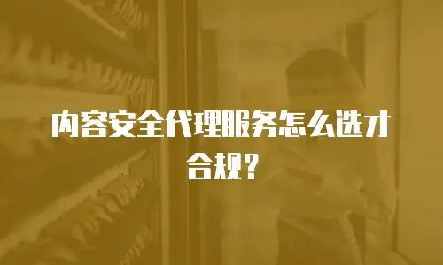 内容安全代理服务怎么选才合规？