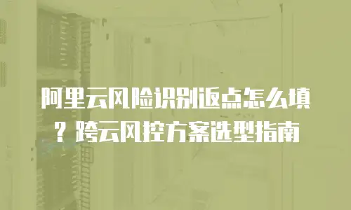 阿里云风险识别返点怎么填？跨云风控方案选型指南