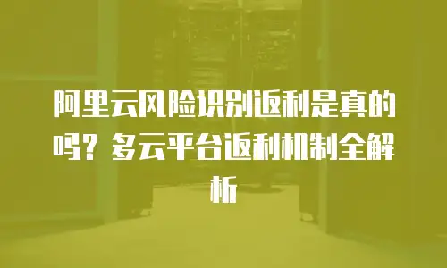 阿里云风险识别返利是真的吗？多云平台返利机制全解析