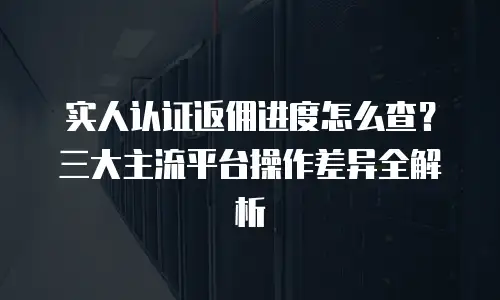 实人认证返佣进度怎么查？三大主流平台操作差异全解析