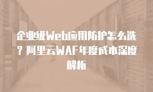 企业级Web应用防护怎么选？阿里云WAF年度成本深度解析