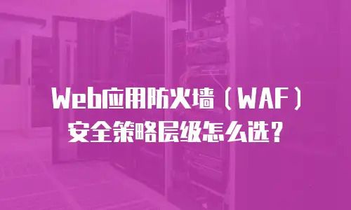 Web应用防火墙（WAF）安全策略层级怎么选？