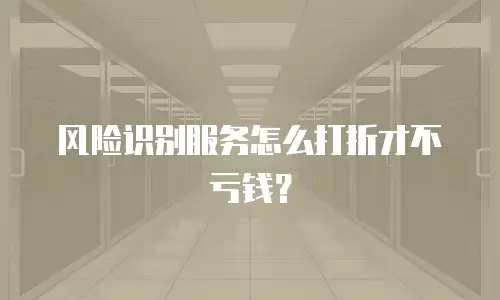 风险识别服务怎么打折才不亏钱？
