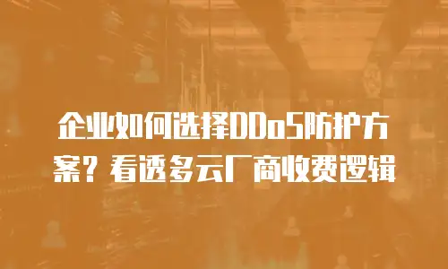 企业如何选择DDoS防护方案？看透多云厂商收费逻辑