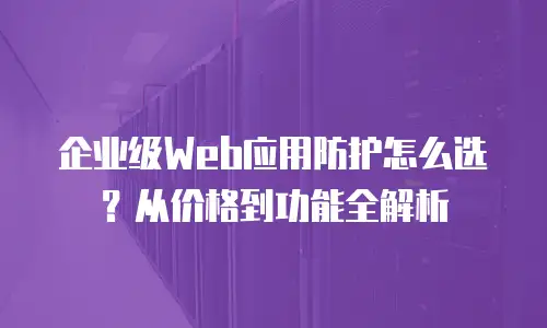 企业级Web应用防护怎么选？从价格到功能全解析