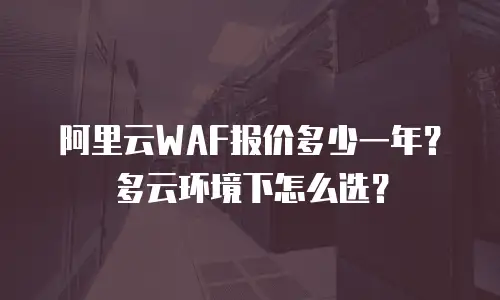 阿里云WAF报价多少一年？多云环境下怎么选？