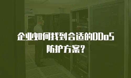 企业如何找到合适的DDoS防护方案？
