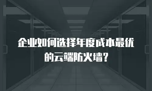 企业如何选择年度成本最优的云端防火墙？