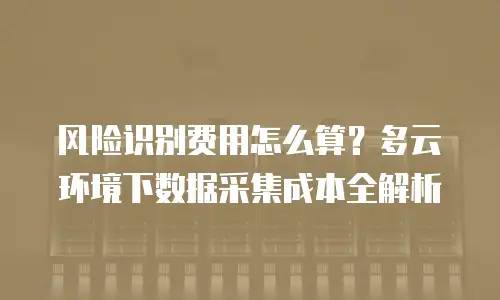 风险识别费用怎么算？多云环境下数据采集成本全解析