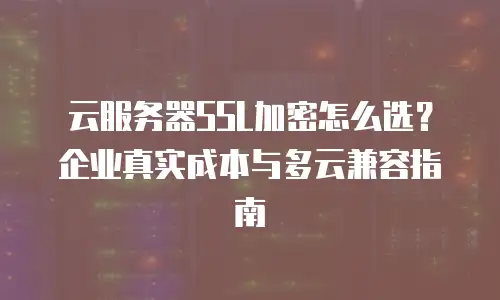 云服务器SSL加密怎么选？企业真实成本与多云兼容指南