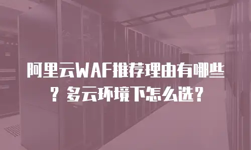 阿里云WAF推荐理由有哪些？多云环境下怎么选？