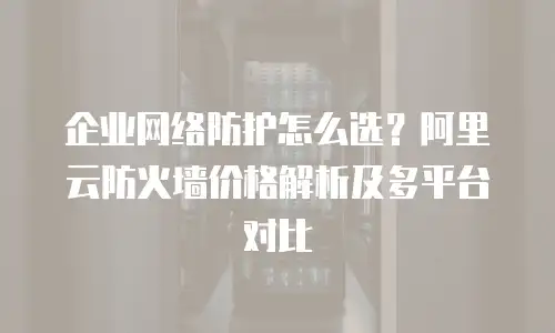 企业网络防护怎么选？阿里云防火墙价格解析及多平台对比