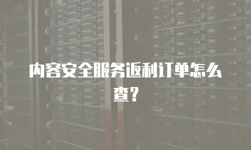 内容安全服务返利订单怎么查？