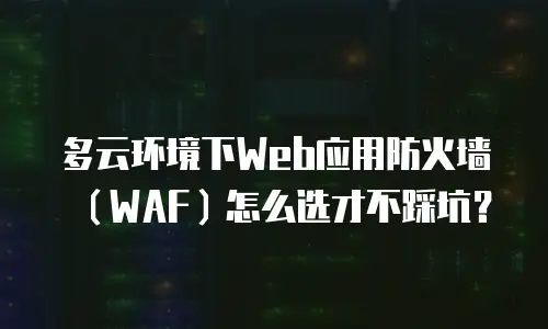 多云环境下Web应用防火墙（WAF）怎么选才不踩坑？