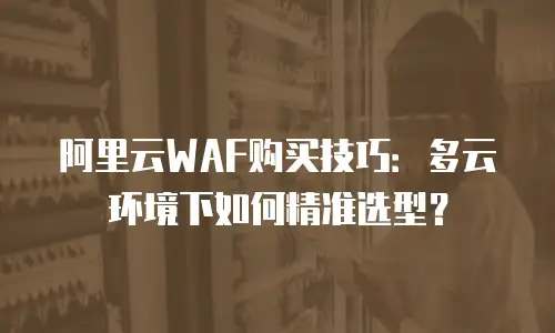 阿里云WAF购买技巧：多云环境下如何精准选型？
