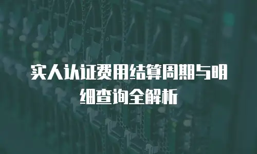 实人认证费用结算周期与明细查询全解析