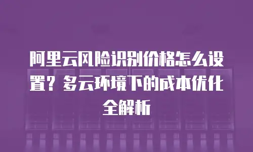 阿里云风险识别价格怎么设置？多云环境下的成本优化全解析