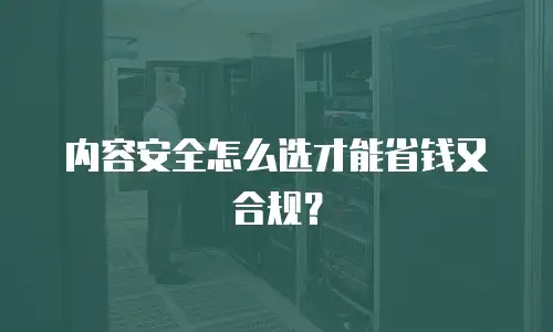 内容安全怎么选才能省钱又合规？