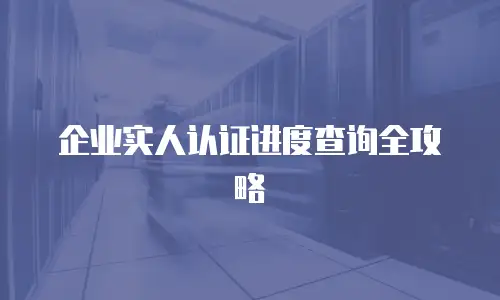 企业实人认证进度查询全攻略