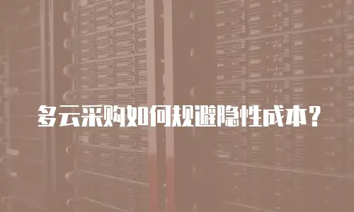 多云采购如何规避隐性成本？