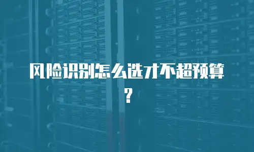 风险识别怎么选才不超预算？