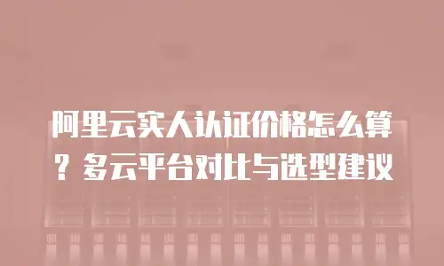 阿里云实人认证价格怎么算？多云平台对比与选型建议