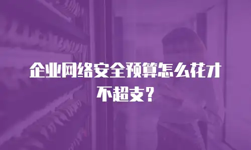 企业网络安全预算怎么花才不超支？