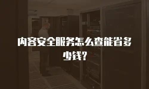 内容安全服务怎么查能省多少钱？