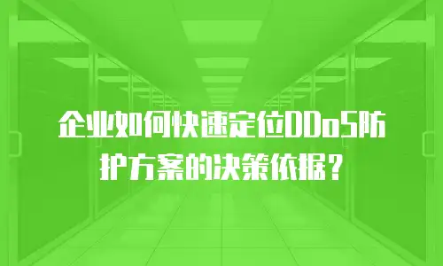 企业如何快速定位DDoS防护方案的决策依据？