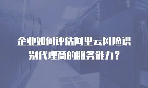 企业如何评估阿里云风险识别代理商的服务能力？