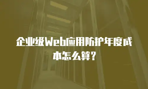 企业级Web应用防护年度成本怎么算？