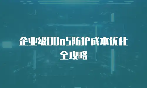 企业级DDoS防护成本优化全攻略