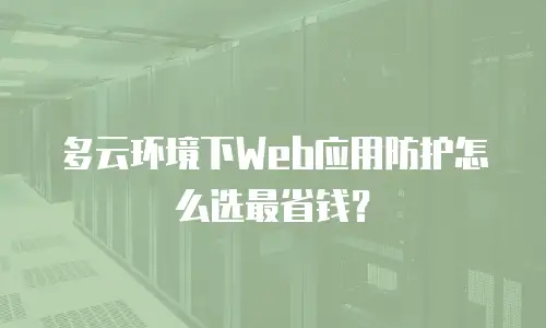 多云环境下Web应用防护怎么选最省钱？