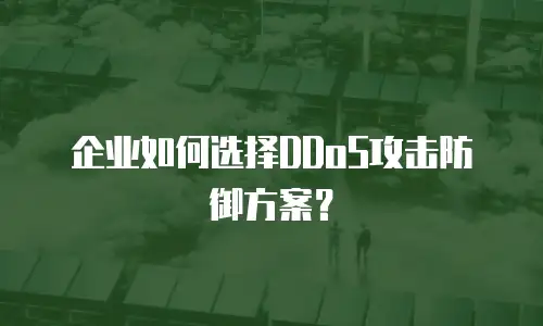企业如何选择DDoS攻击防御方案？