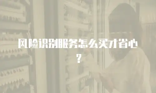 风险识别服务怎么买才省心？