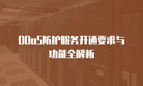 DDoS防护服务开通要求与功能全解析