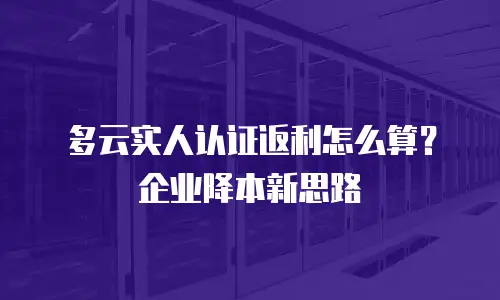 多云实人认证返利怎么算？企业降本新思路