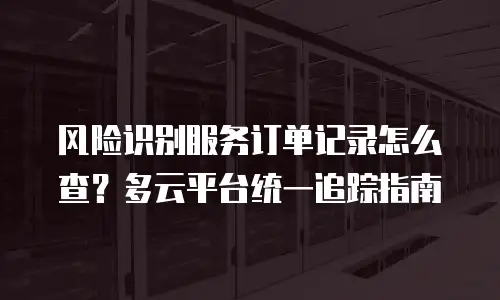 风险识别服务订单记录怎么查？多云平台统一追踪指南