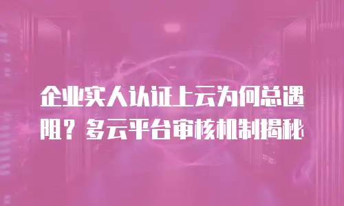 企业实人认证上云为何总遇阻？多云平台审核机制揭秘